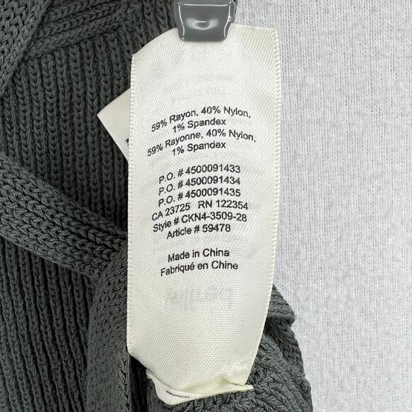 ARITZIA WILFRED Cayenne Crop Ribbed Knit Halter Top Womens M Green Tie Open Back - Picture 13 of 15